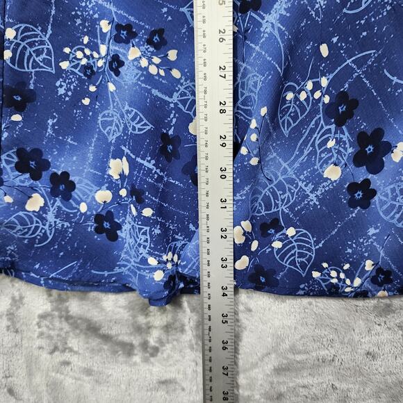 Vintage Sag Harbor Skirt Womens 12 Blue Floral Maxi Side Zip Lightweight Modest - Picture 7 of 8